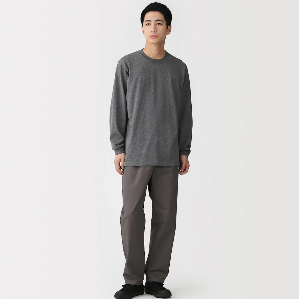T‐shirt à manches longues en coton épais pour homme
