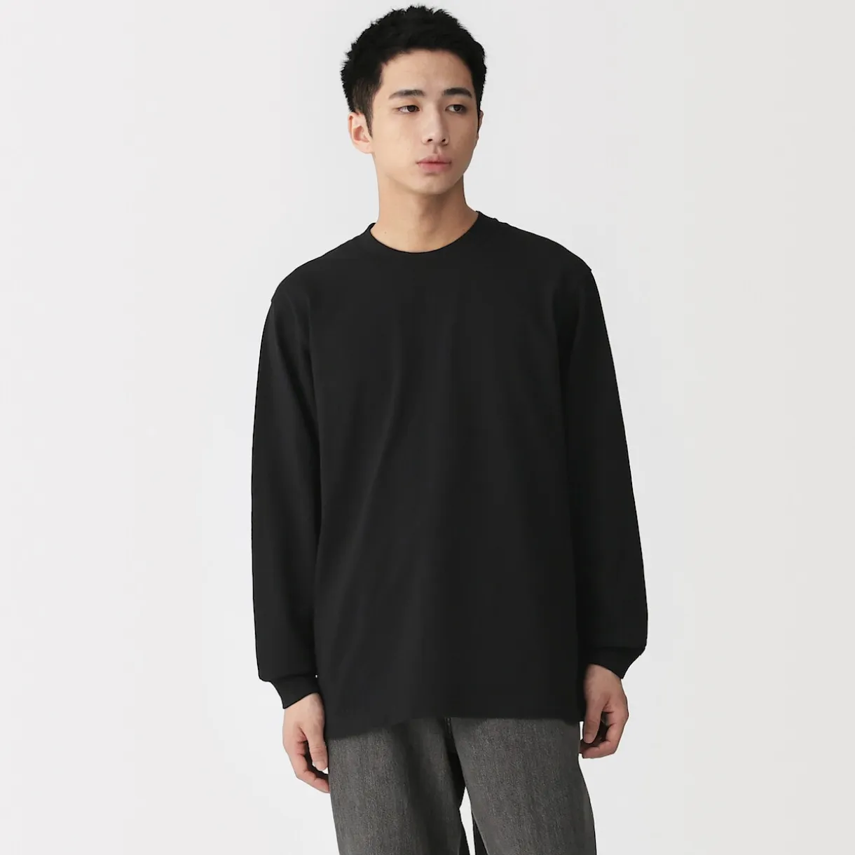 T‐shirt à manches longues en coton épais pour homme