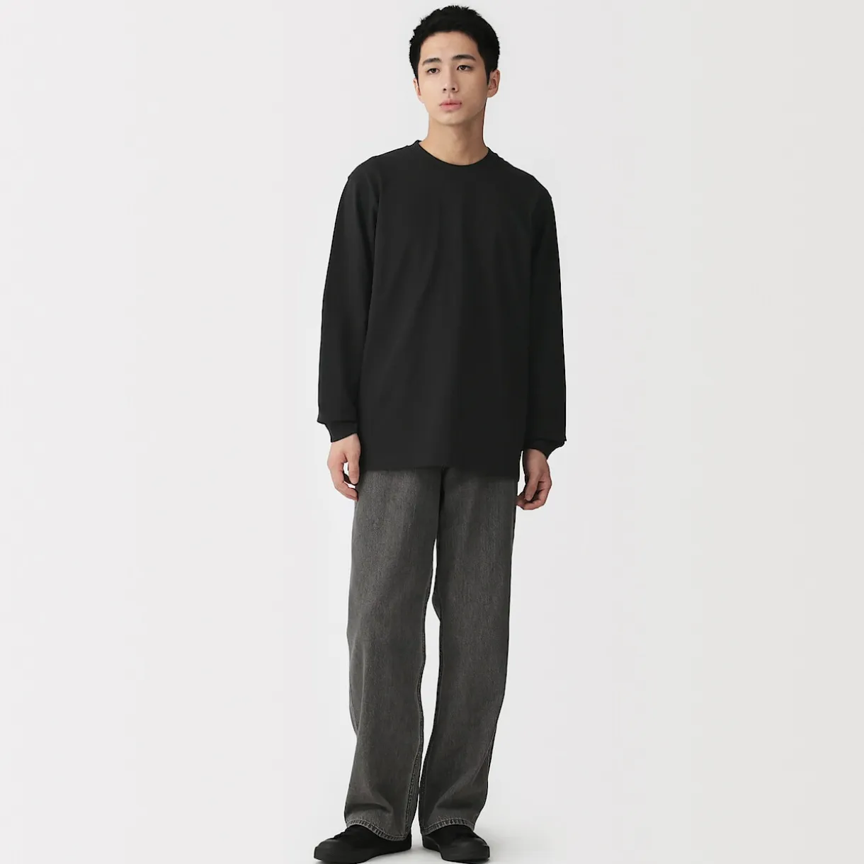 T‐shirt à manches longues en coton épais pour homme