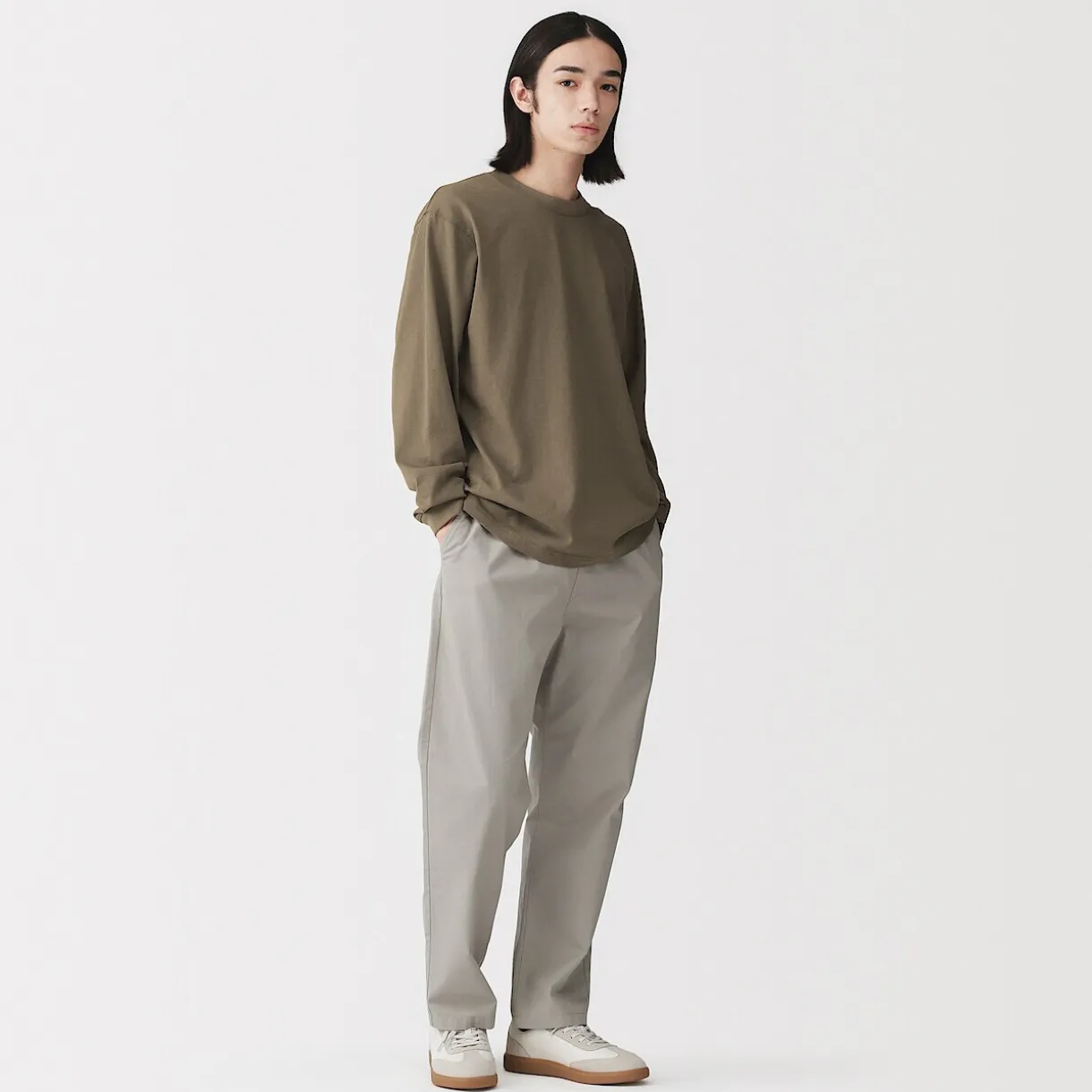 T‐shirt à manches longues en coton épais pour homme