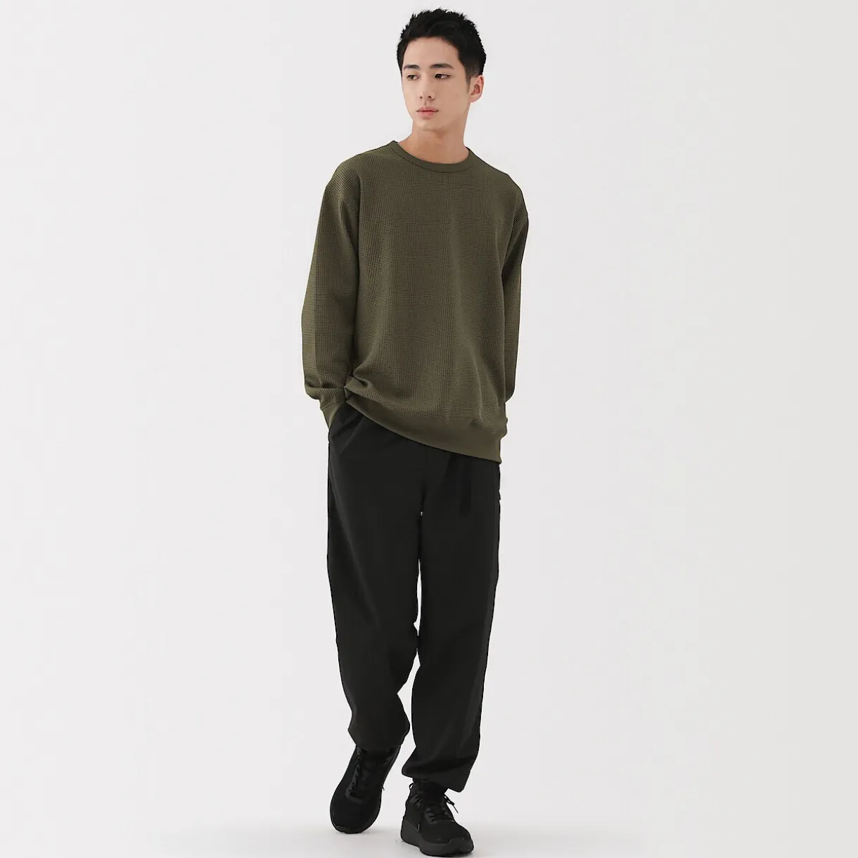 T‐shirt à manches longues gaufré Quick Dry pour homme