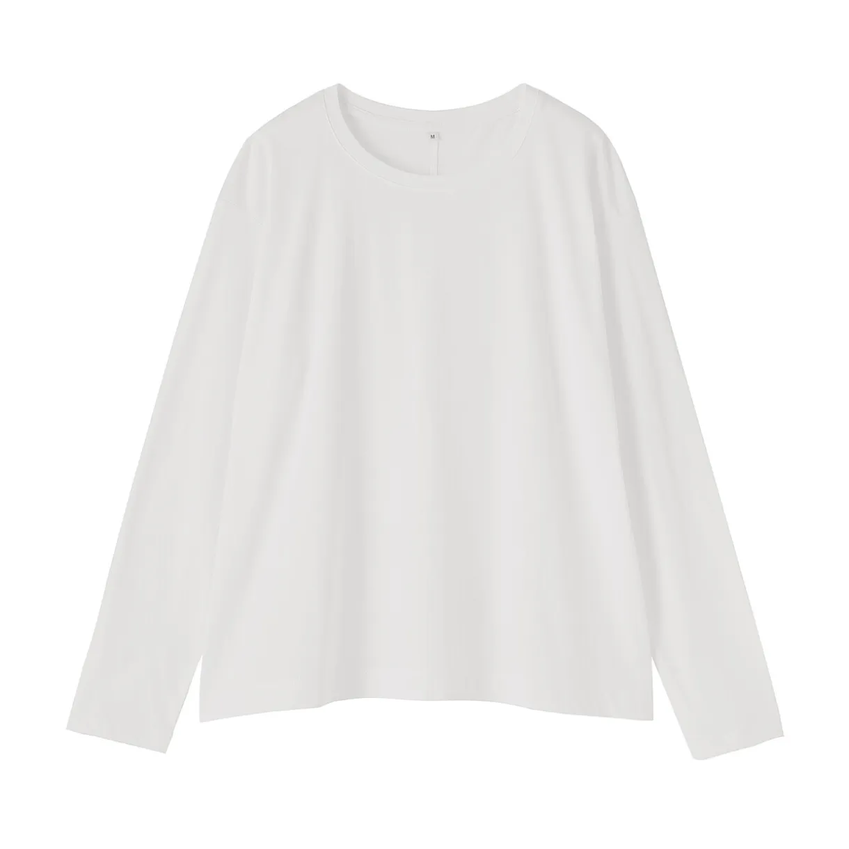T-shirt décontracté à manches longues en jersey de coton pour femme