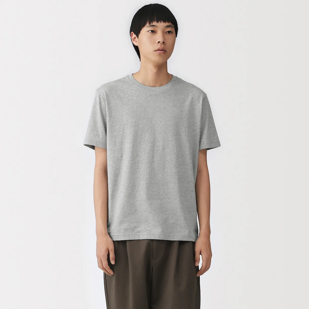 T‐shirt en coton col rond manches courtes homme