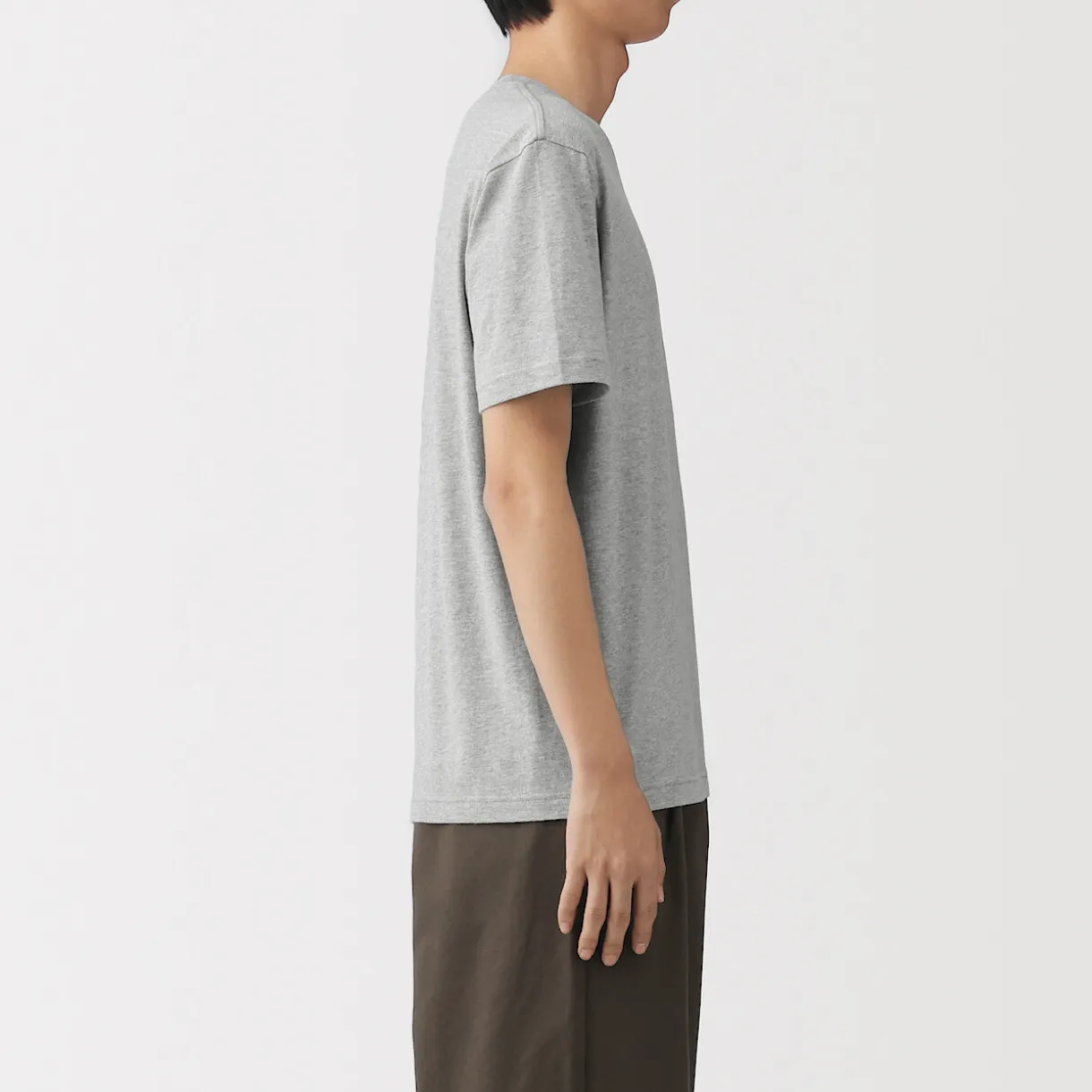 T‐shirt en coton col rond manches courtes homme