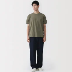 T‐shirt en coton col rond manches courtes homme