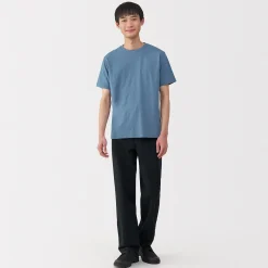 T‐shirt en coton col rond manches courtes homme