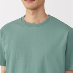 T‐shirt en coton col rond manches courtes homme