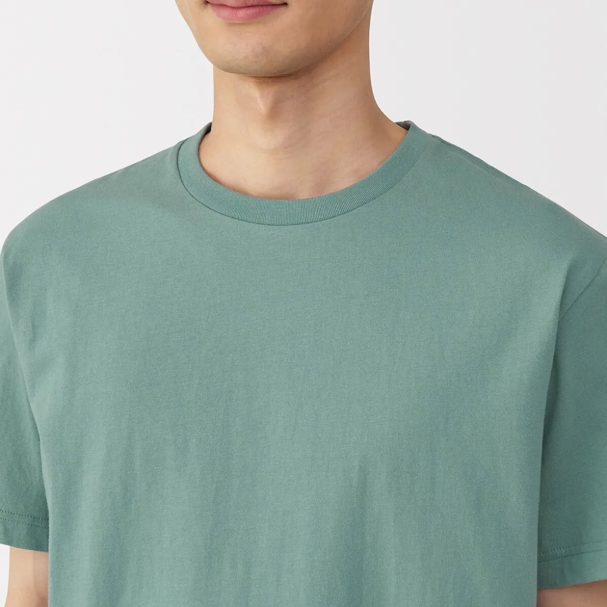 T‐shirt en coton col rond manches courtes homme