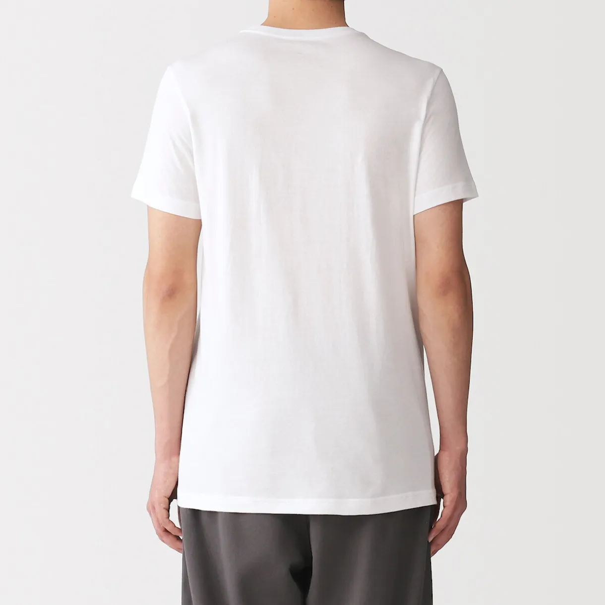 T-shirt en coton recyclé sans coutures latérales à col rond - lot de 2, pour homme