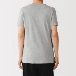 T-shirt en coton recyclé sans coutures latérales à col en V - lot de 2, pour homme