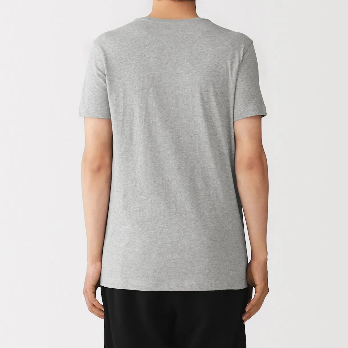 T-shirt en coton recyclé sans coutures latérales à col en V - lot de 2, pour homme