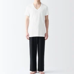 T-shirt en coton sans coutures latérales à col en V - lot de 2, pour homme