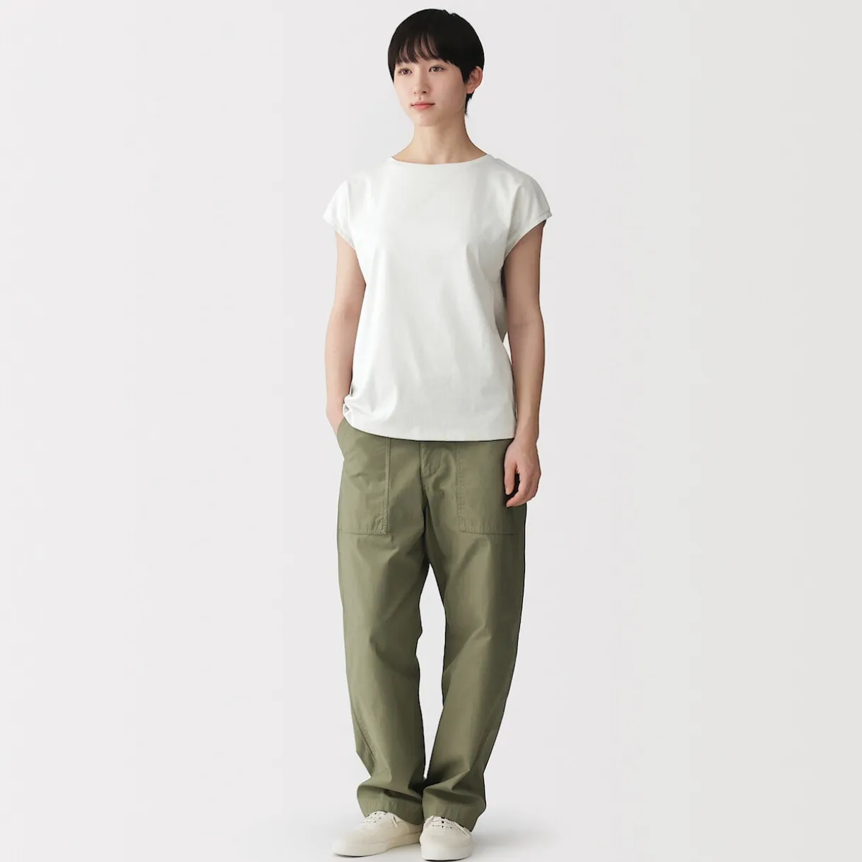 T‐shirt en jersey à manches cap pour femme