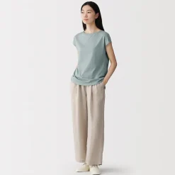 T‐shirt en jersey à manches cap pour femme