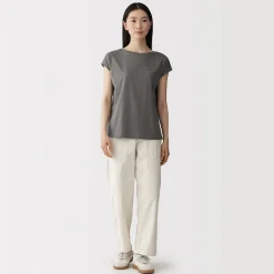 T‐shirt en jersey à manches cap pour femme