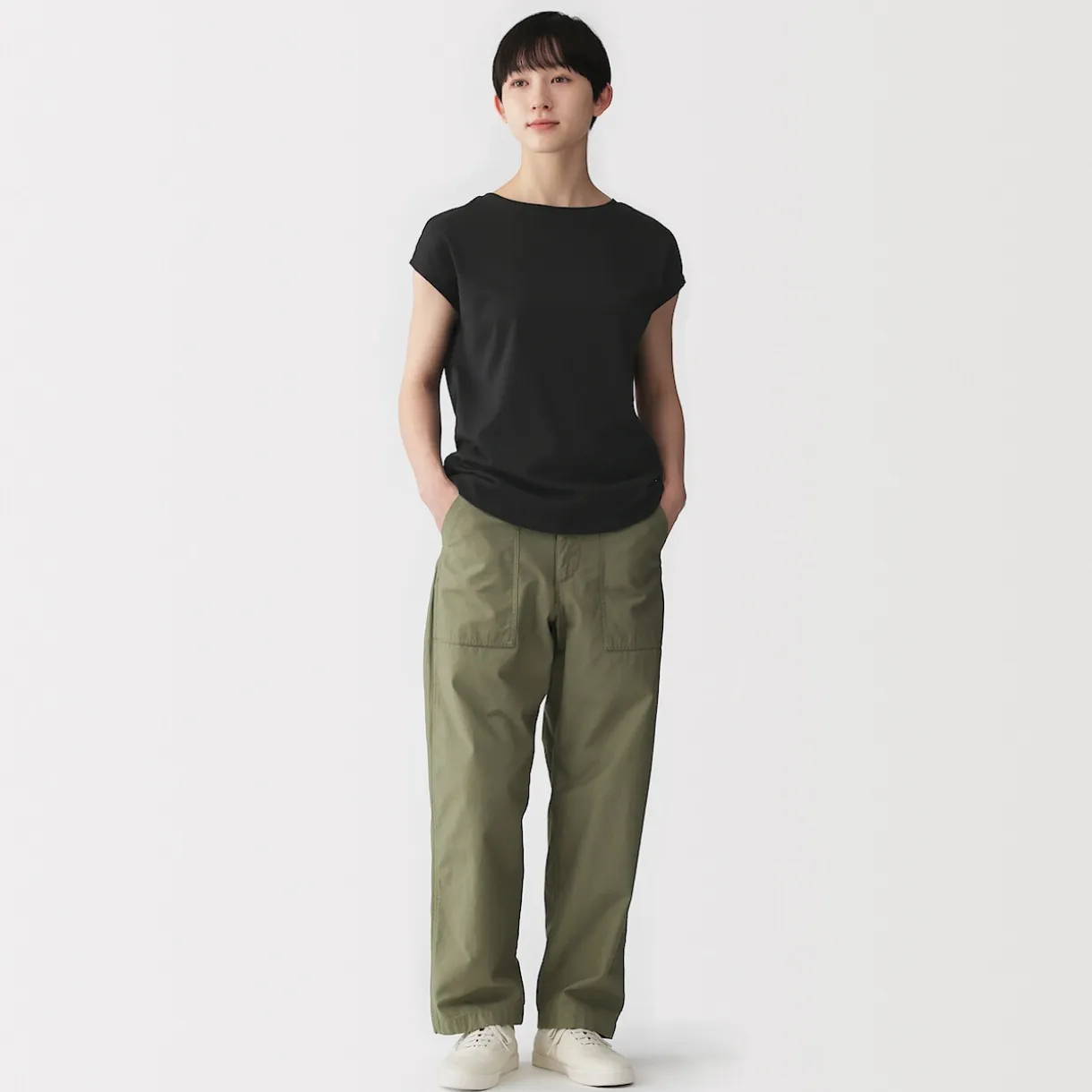 T‐shirt en jersey à manches cap pour femme