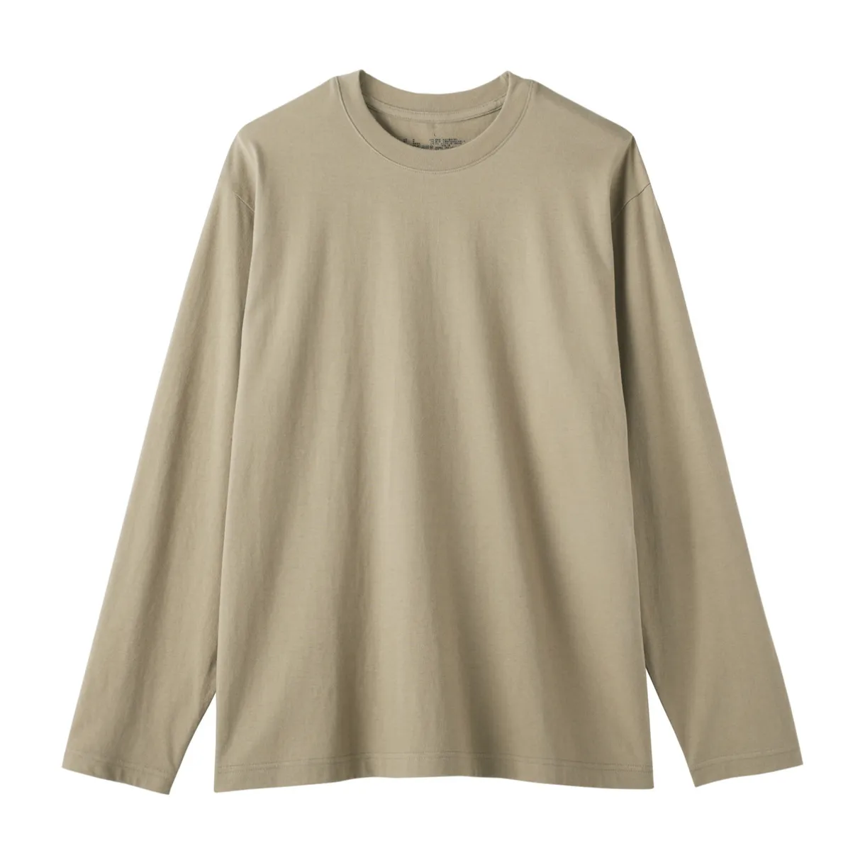 T‐shirt en jersey de coton lavé manches longues pour homme