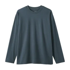 T‐shirt en jersey de coton lavé manches longues pour homme