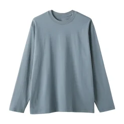 T‐shirt en jersey de coton lavé manches longues pour homme