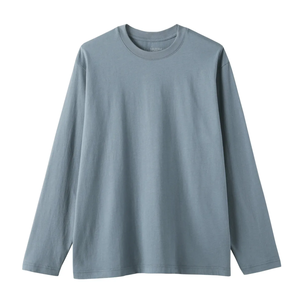T‐shirt en jersey de coton lavé manches longues pour homme
