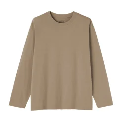 T‐shirt en jersey de coton lavé manches longues pour homme
