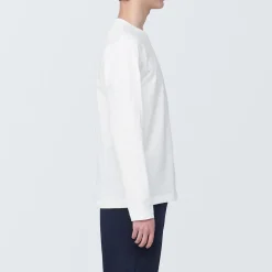 T‐shirt en jersey de coton lavé manches longues pour homme
