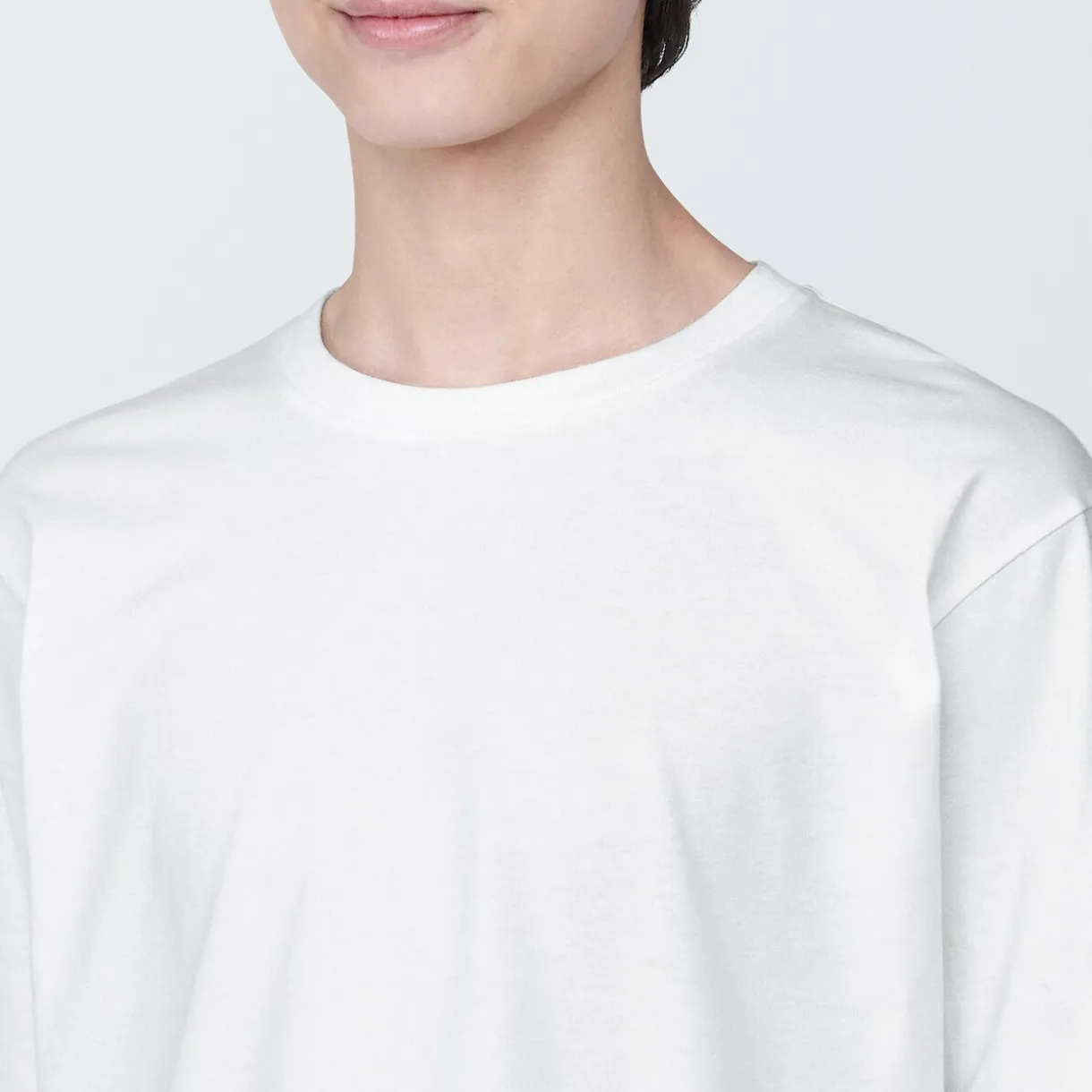 T‐shirt en jersey de coton lavé manches longues pour homme