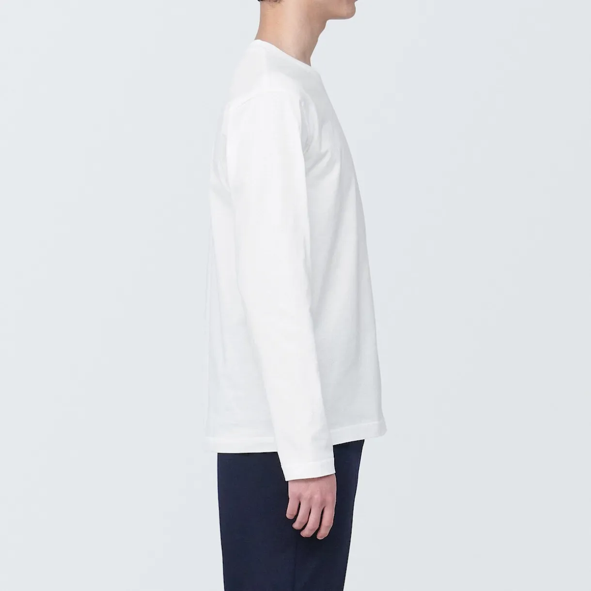 T‐shirt en jersey de coton lavé manches longues pour homme