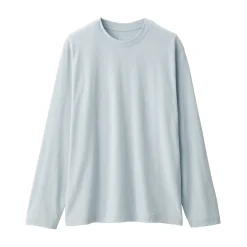 T‐shirt en jersey de coton lavé manches longues pour homme