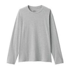T‐shirt en jersey de coton lavé manches longues pour homme