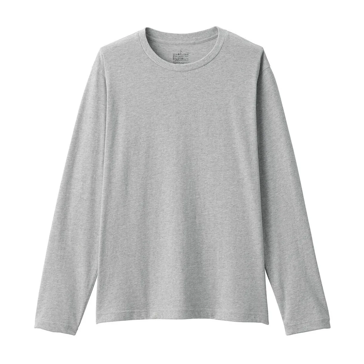 T‐shirt en jersey de coton lavé manches longues pour homme