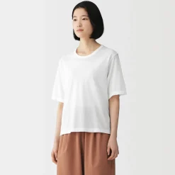 T-shirt en jersey de coton biologique hautement torsadé pour femme