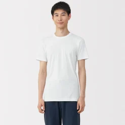 T‐shirt manches courtes col crew en coton chaud pour homme