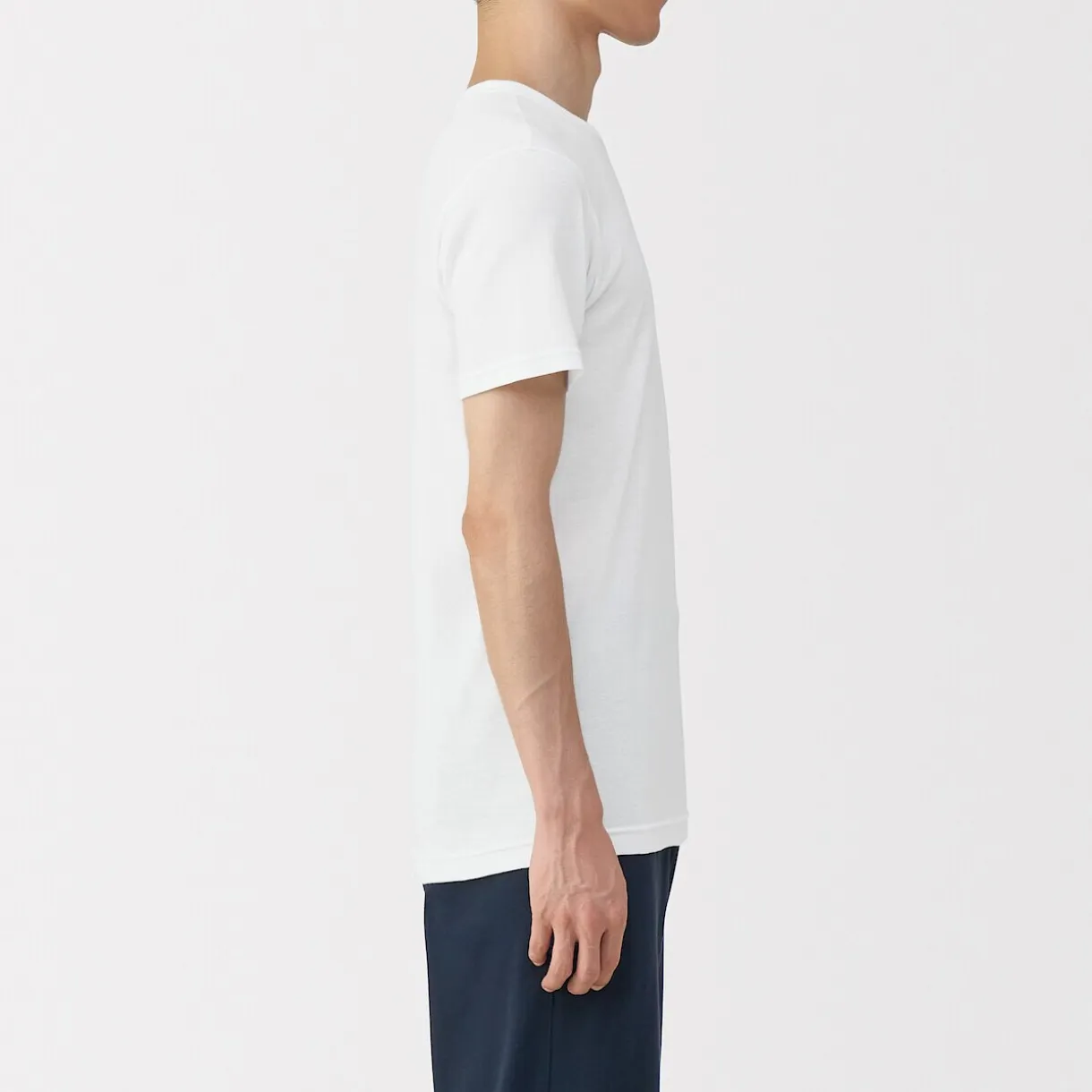 T‐shirt manches courtes col crew en coton chaud pour homme