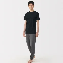 T‐shirt manches courtes col crew en coton chaud pour homme