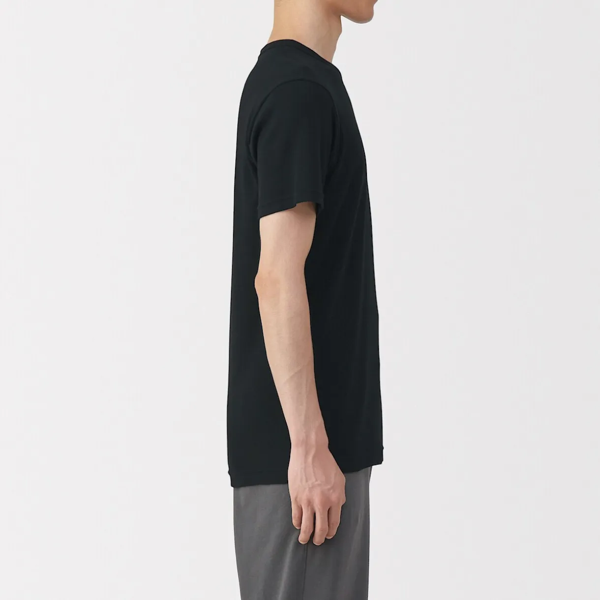 T‐shirt manches courtes col crew en coton chaud pour homme
