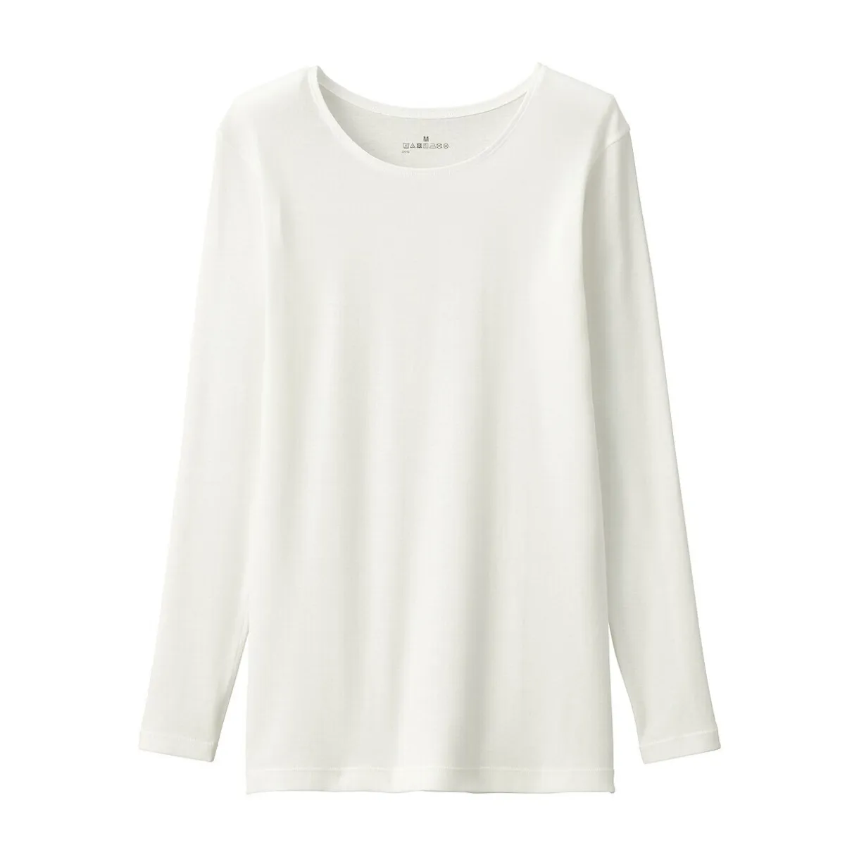 T‐shirt manches longues col rond en coton chaud pour femme