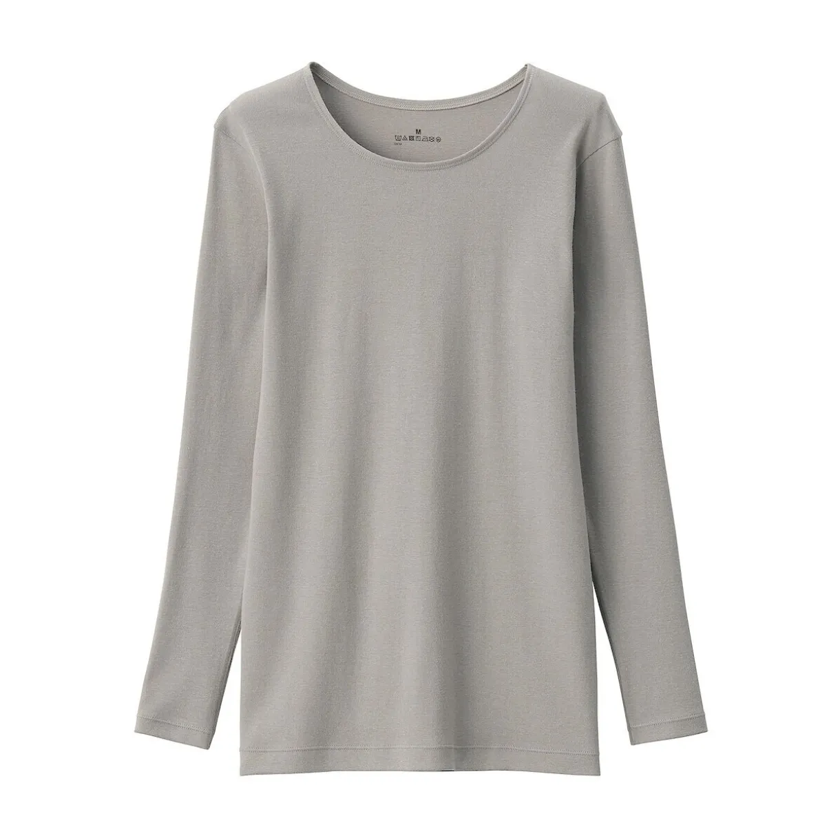T‐shirt manches longues col rond en coton chaud pour femme