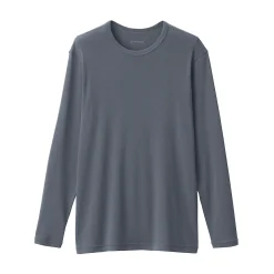 T‐shirt manches longues col crew en coton chaud pour homme