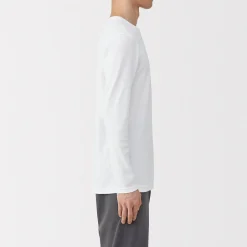 T‐shirt manches longues col crew en coton chaud pour homme
