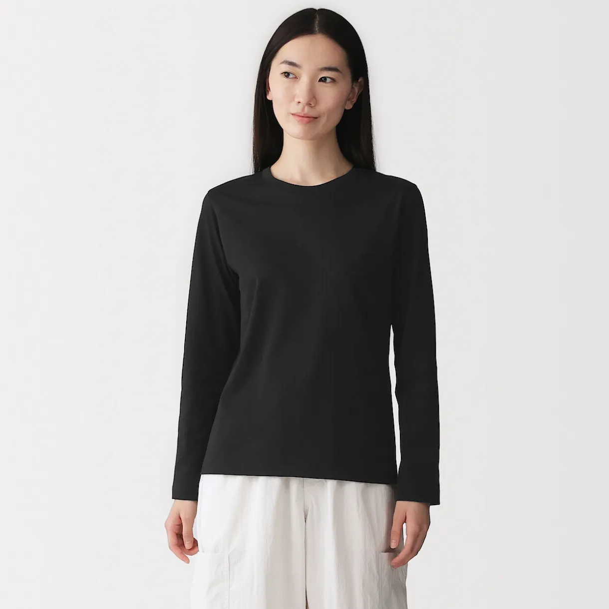 T‐shirt manches longues en coton mélangé pour femme