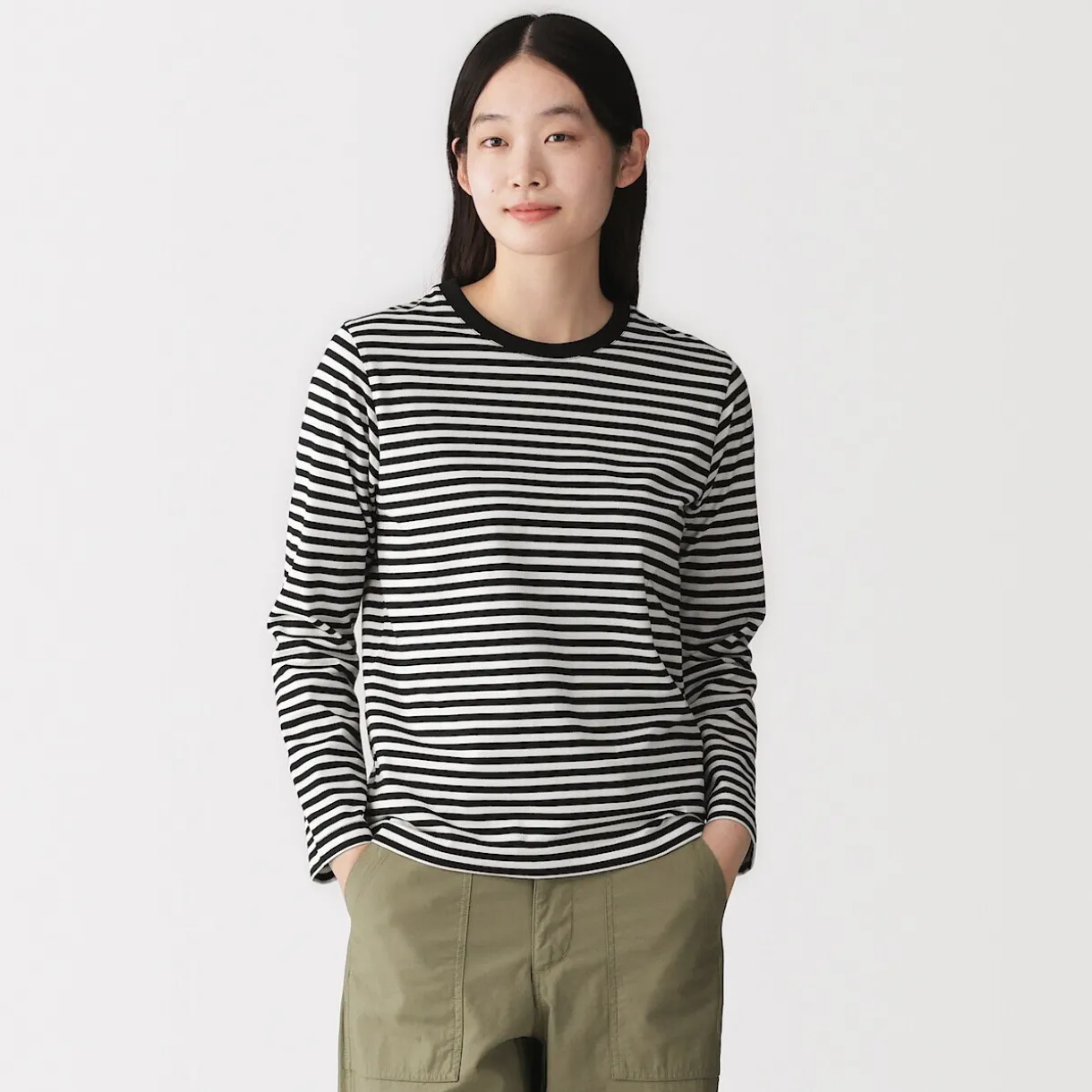 T‐shirt manches longues en coton mélangé pour femme