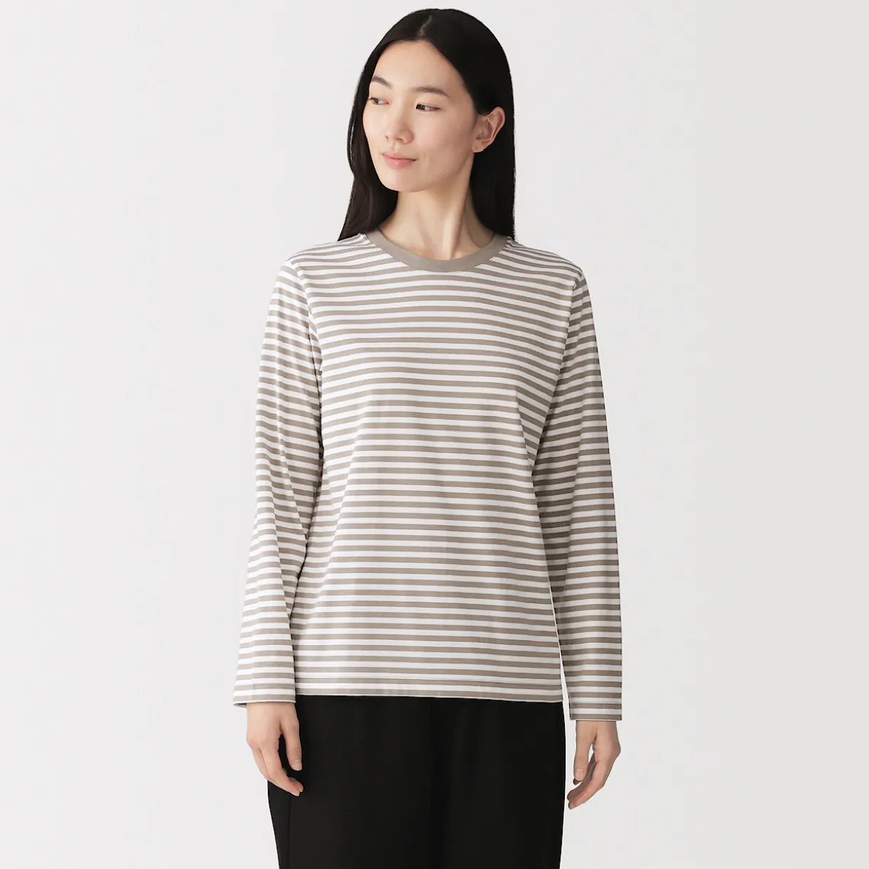 T‐shirt manches longues en coton mélangé pour femme