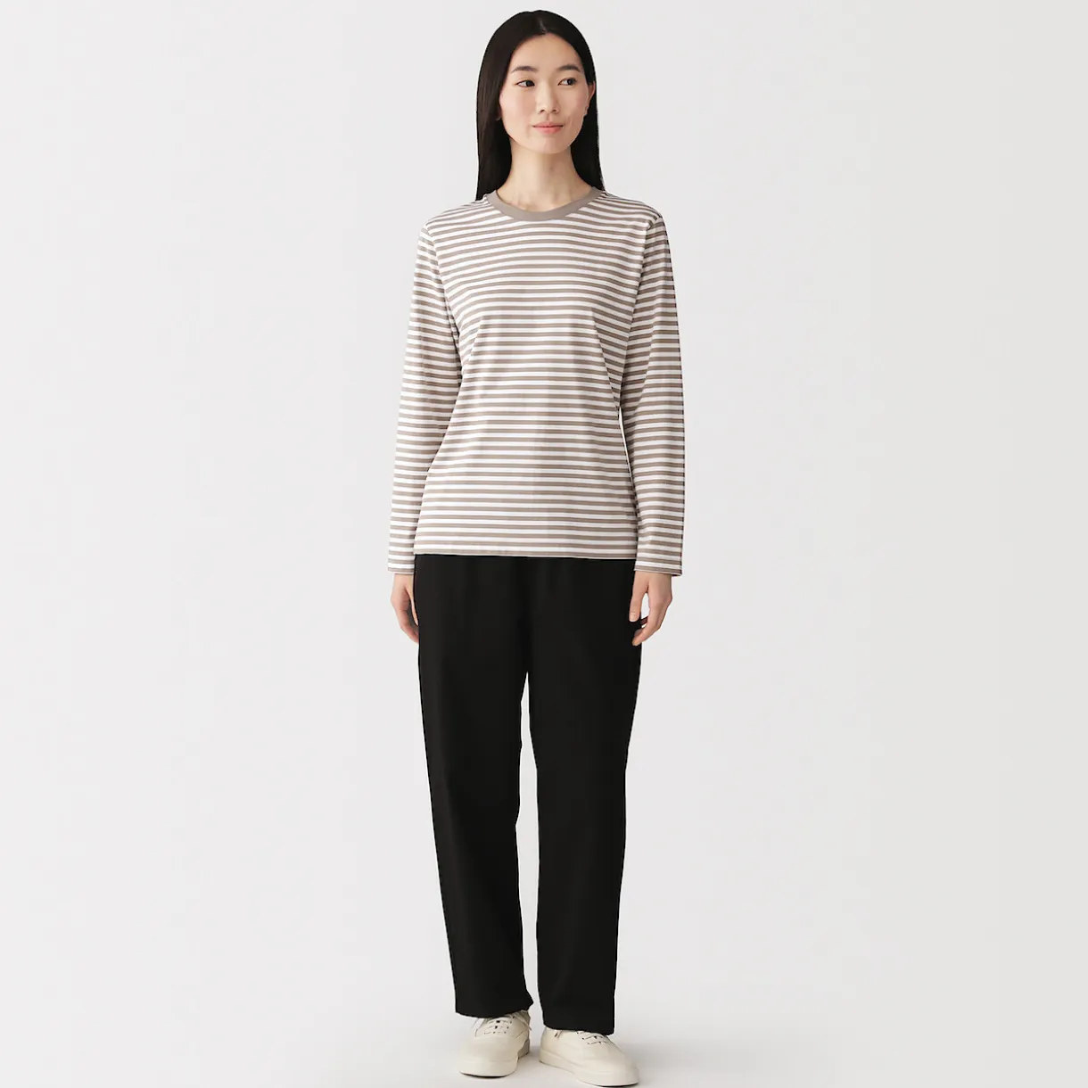 T‐shirt manches longues en coton mélangé pour femme