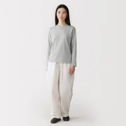 T‐shirt manches longues en coton mélangé pour femme