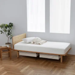 Tête de lit plateforme double en noyer