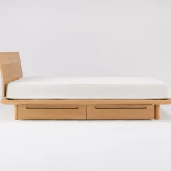 Tête de lit plateforme double en chêne