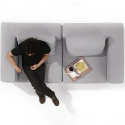Unité d'angle de canapé modulable ‐ Gris (Dont Eco‐part. 6,50 €)