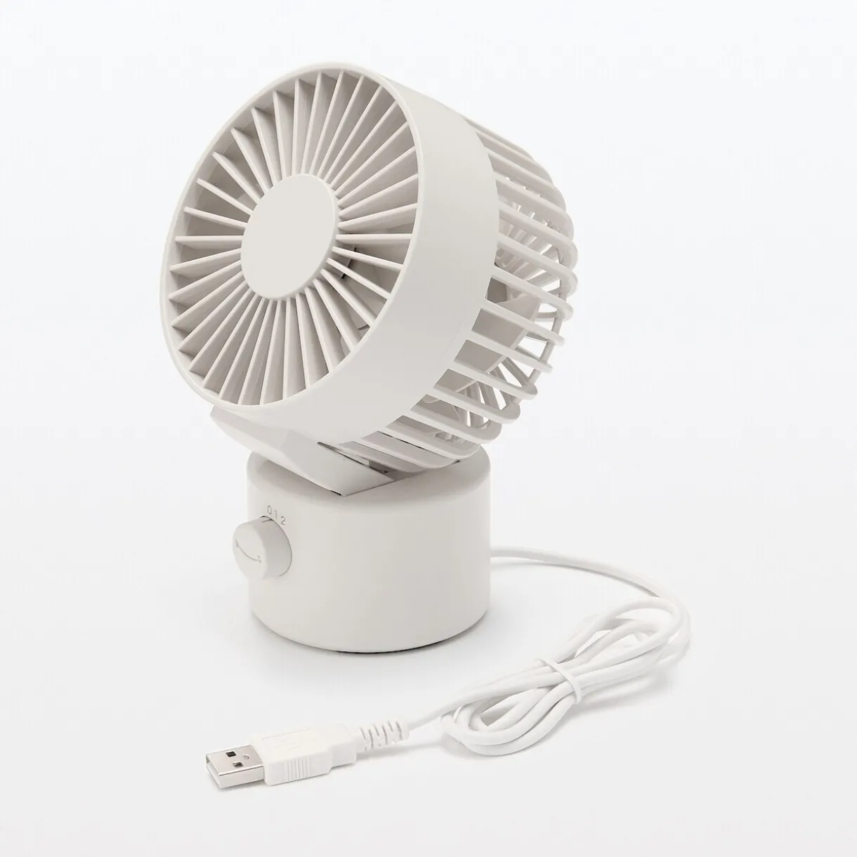 Ventilateur de bureau oscillant port USB Blanc