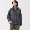 Veste à capuche déperlante et compacte en nylon pour femme